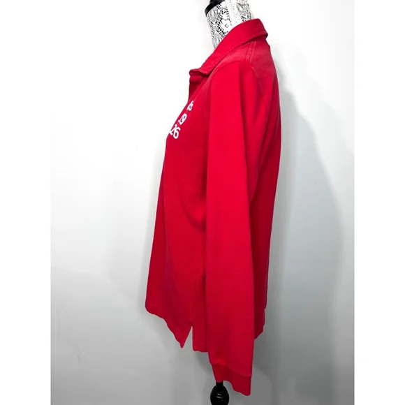 Men's Lacoste Red Long Sleeve Polo Shirt Size L - Picture 5 of 8